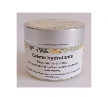 Crème de Nuit Hydratante et naturelle – Argan et Fleur d’oranger – 50g