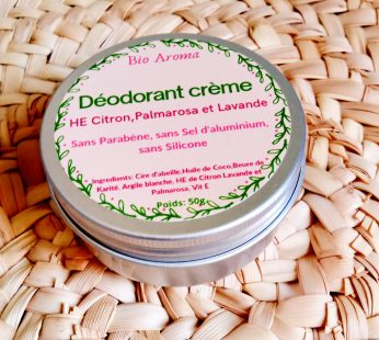 Déodorant crème naturelle – Palmarosa-Lavande-Citron – 50g